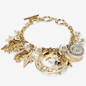 NWT White House Black Market Constellation Charm Bracelet Gold tone / Silver
